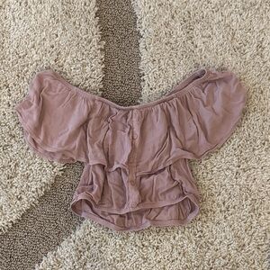 La Hearts Off-Shoulder Blouse in Mauve